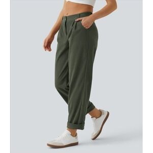 NWT Halara Mid Rise Pockets Corduroy Casual Pants Bamboo Green Size XL